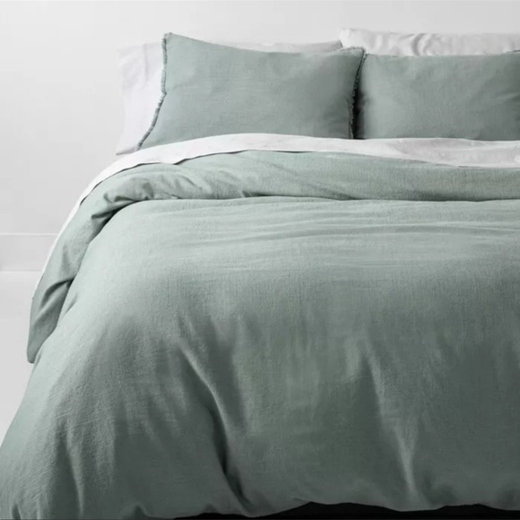 Casaluna Bedding Casaluna Linen Duvet Cover Sage Green Queen Size